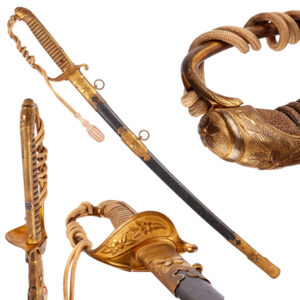 Lot 0366 <br/>Japanese Naval Kyu-Gunto Officer’s Sword. 1914 Pattern, Taisho–Early Showa Period <br/>Estimate: 5000-6000€