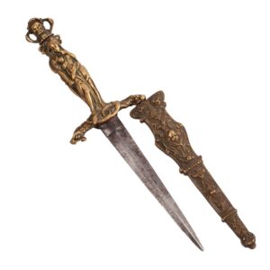 Lot 0390 <br/>Romantic Revival Decorative Dagger with Female Figure and Skull Motif <br/>Estimate: 500-600€