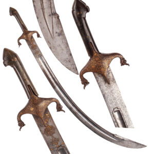 Lot 0393 <br/>A Rare 18th Century Persian / Caucasian / Georgian Blade Sabre Sword Shamshir <br/>Estimate: 4000-5000€