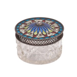 Lot 0063 <br/>Crystal, Silver and Plique-à-Jour Enamel Snuff Box <br/>Estimate: 300-400€