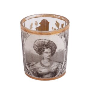 Lot 0077 <br/>Russian Imperial Glasswork Glass with a Portrait of Empress Alexandra Feodorovna, Workshop of P. P. Semechkin and K. I. Terebenev, Petersburg, 1840s <br/>Estimate: 5500-6500€