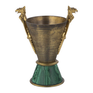 Lot 0007 <br/>Russian Ormolu and Malachite Neo-Russian Pen Holder <br/>Estimate: 2500-3000€