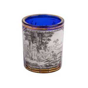 Lot 0081 <br/>Russian Imperial Glasswork Glass Beaker with Pastoral Scene, P. P. Semechkin and K. I. Terebenev, 1840s <br/>Estimate: 5000-6000€