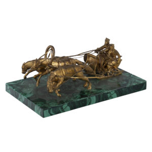 Lot 0008 <br/>Russian Gilt Bronze Troika on Malachite Base, after Grachev <br/>Estimate: 6000-8000€