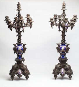 Russian fireplace clock with candlesticks — image 7