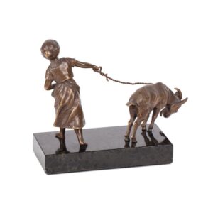 Russian bronze composition "Goat shepherd" — image 4