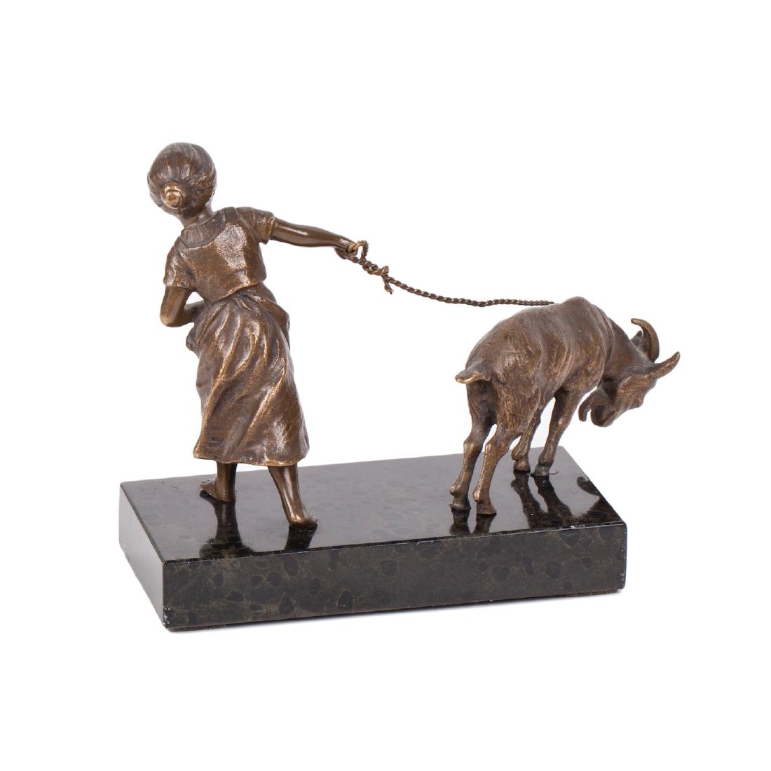 Russian bronze composition "Goat shepherd" — image 4
