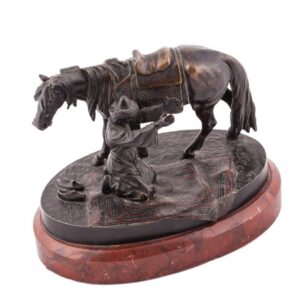 Russian bronze sculpture "Praying moslem" — image 1
