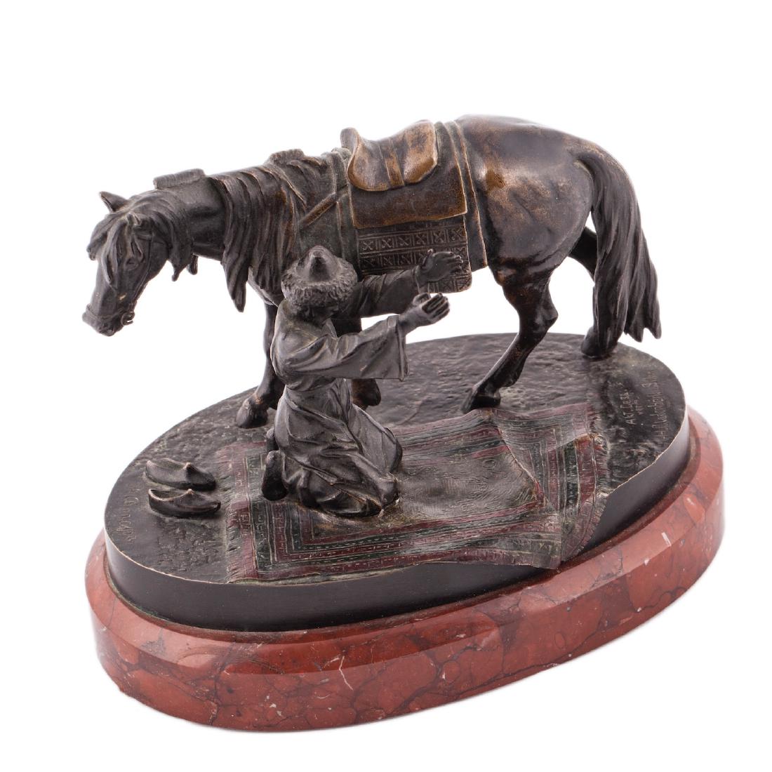 Russian bronze sculpture "Praying moslem" — image 1