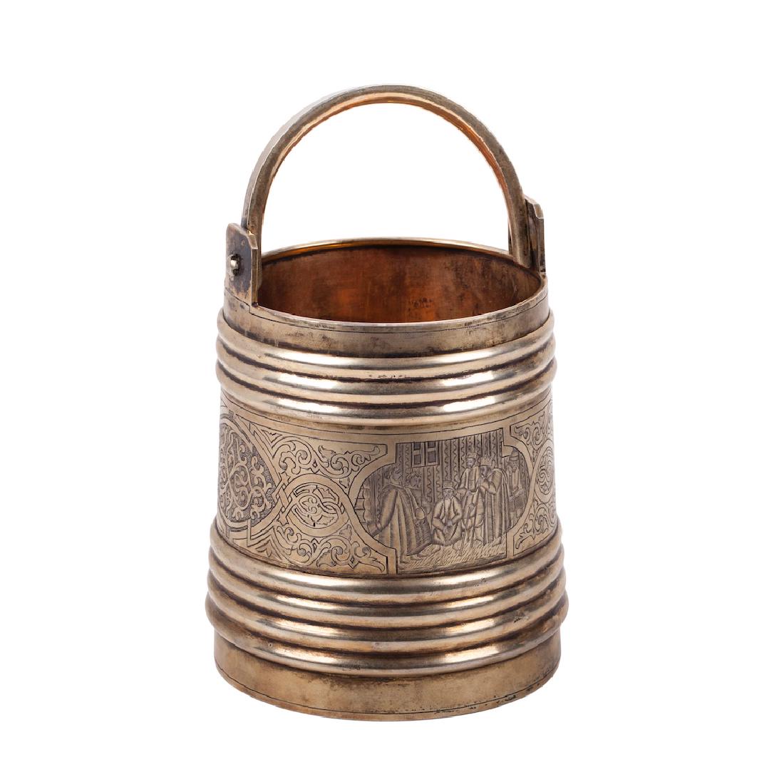 Russian silver-gilt and engraved decorative bucket — image 3