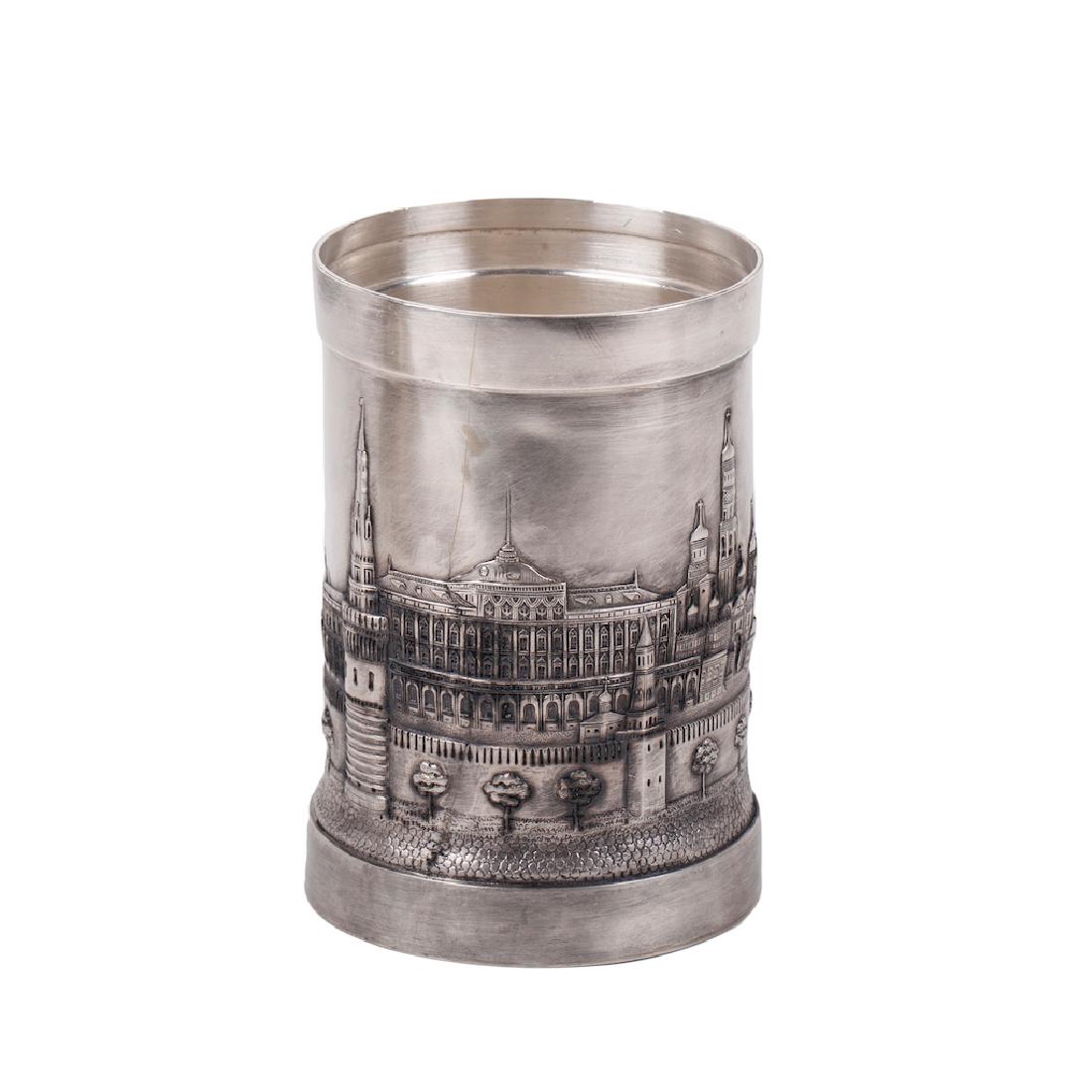 Russian unusual cast silver pen holder — image 1