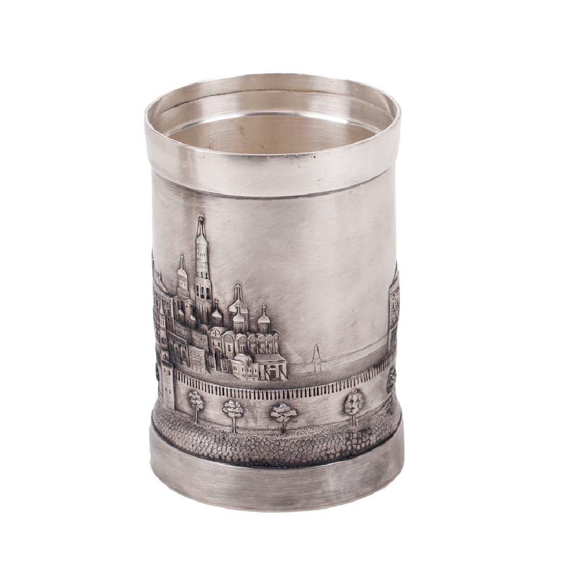 Russian unusual cast silver pen holder — image 2