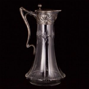 Silver and cut-glass carafe in Art Nouveau style — image 1