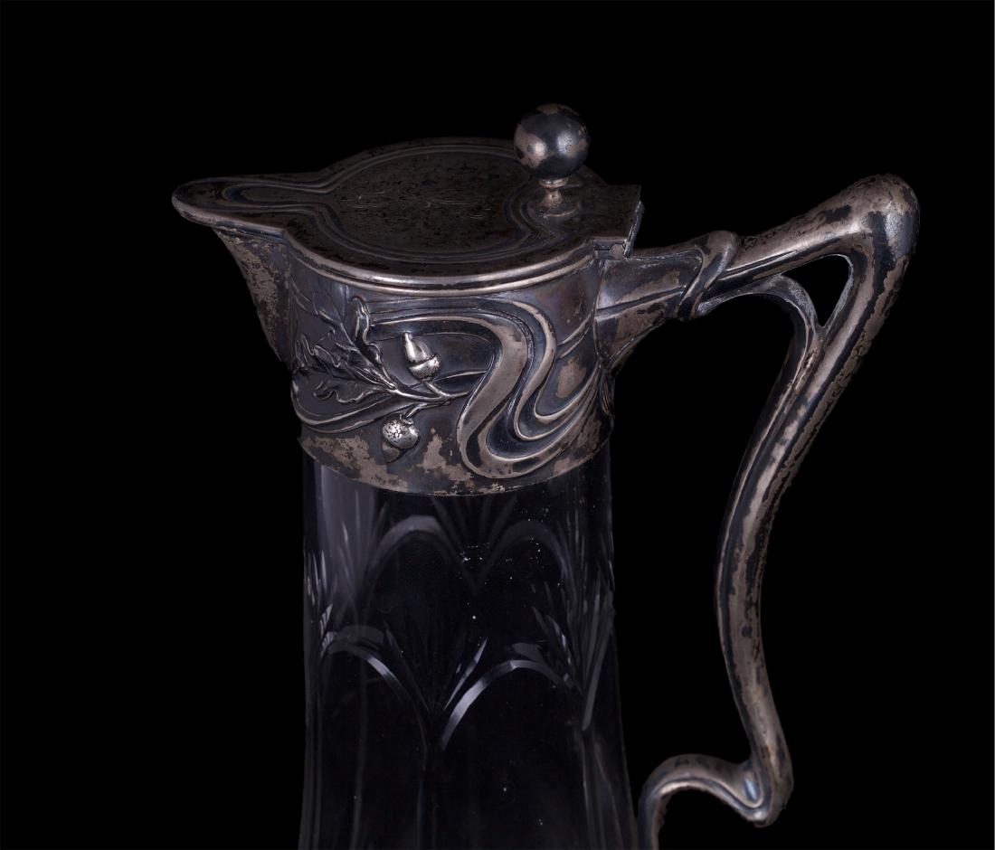 Silver and cut-glass carafe in Art Nouveau style — image 2