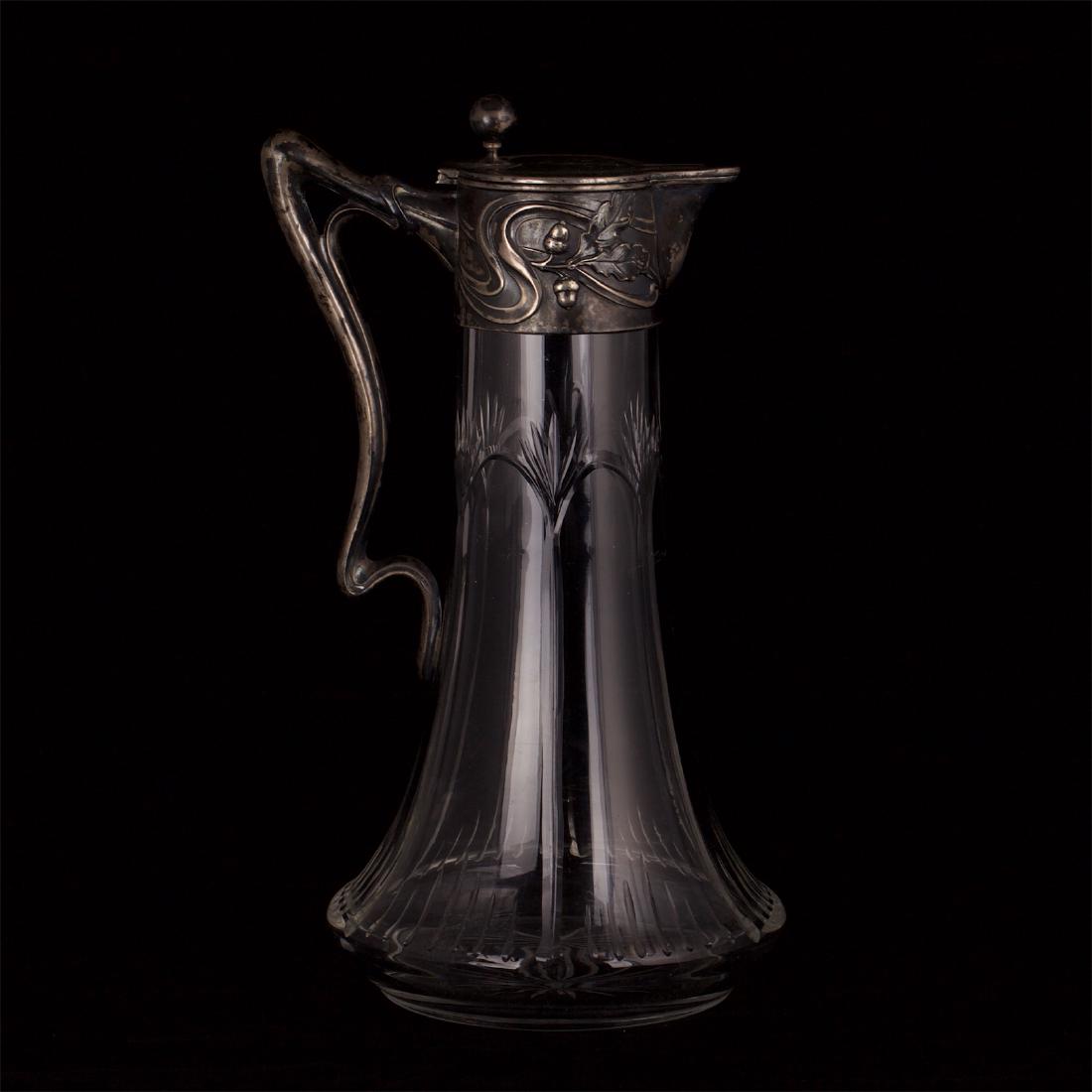 Silver and cut-glass carafe in Art Nouveau style — image 3