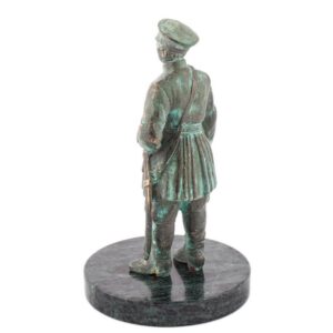 Bronze sculpture of Russian officer on marble stand — image 3