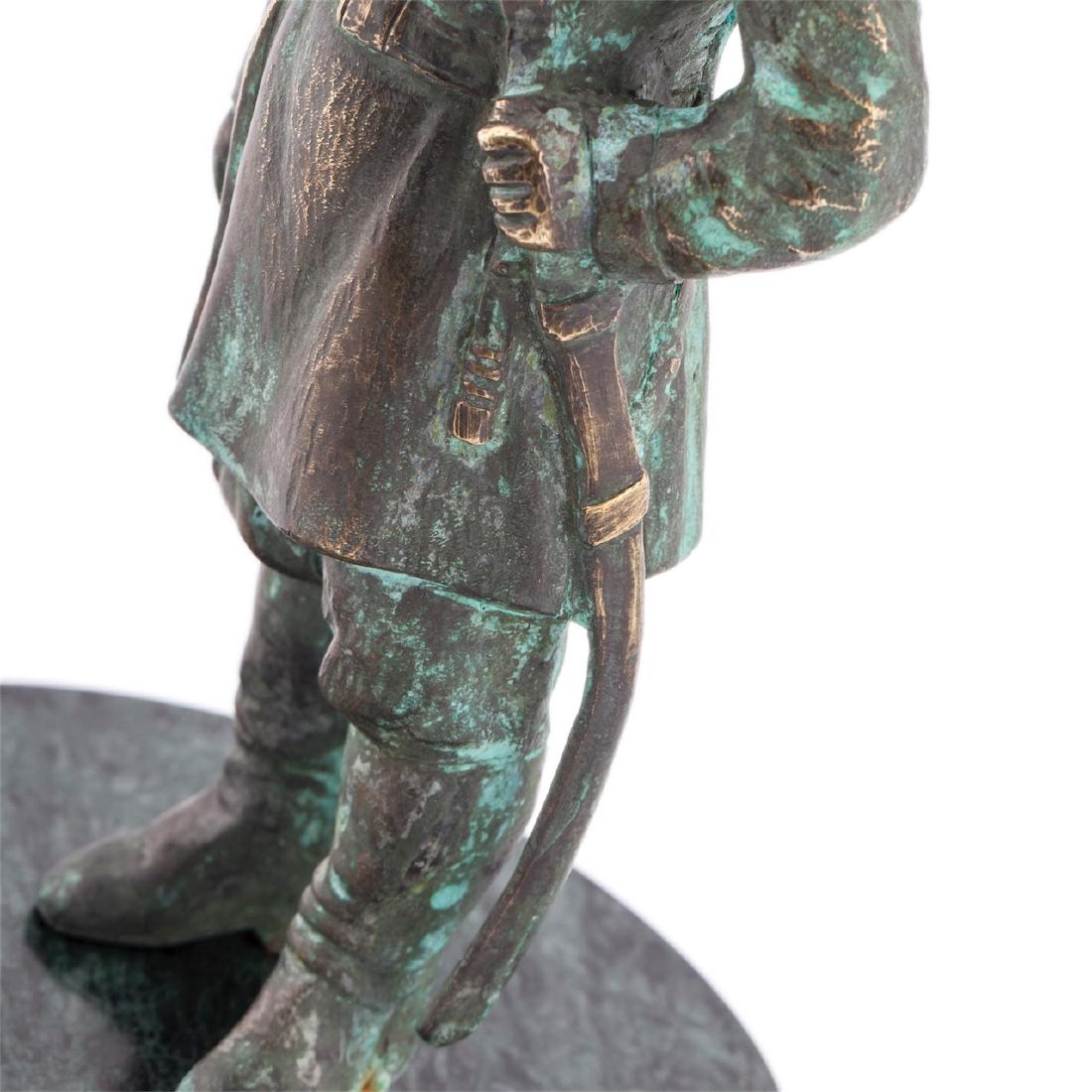 Bronze sculpture of Russian officer on marble stand — image 4