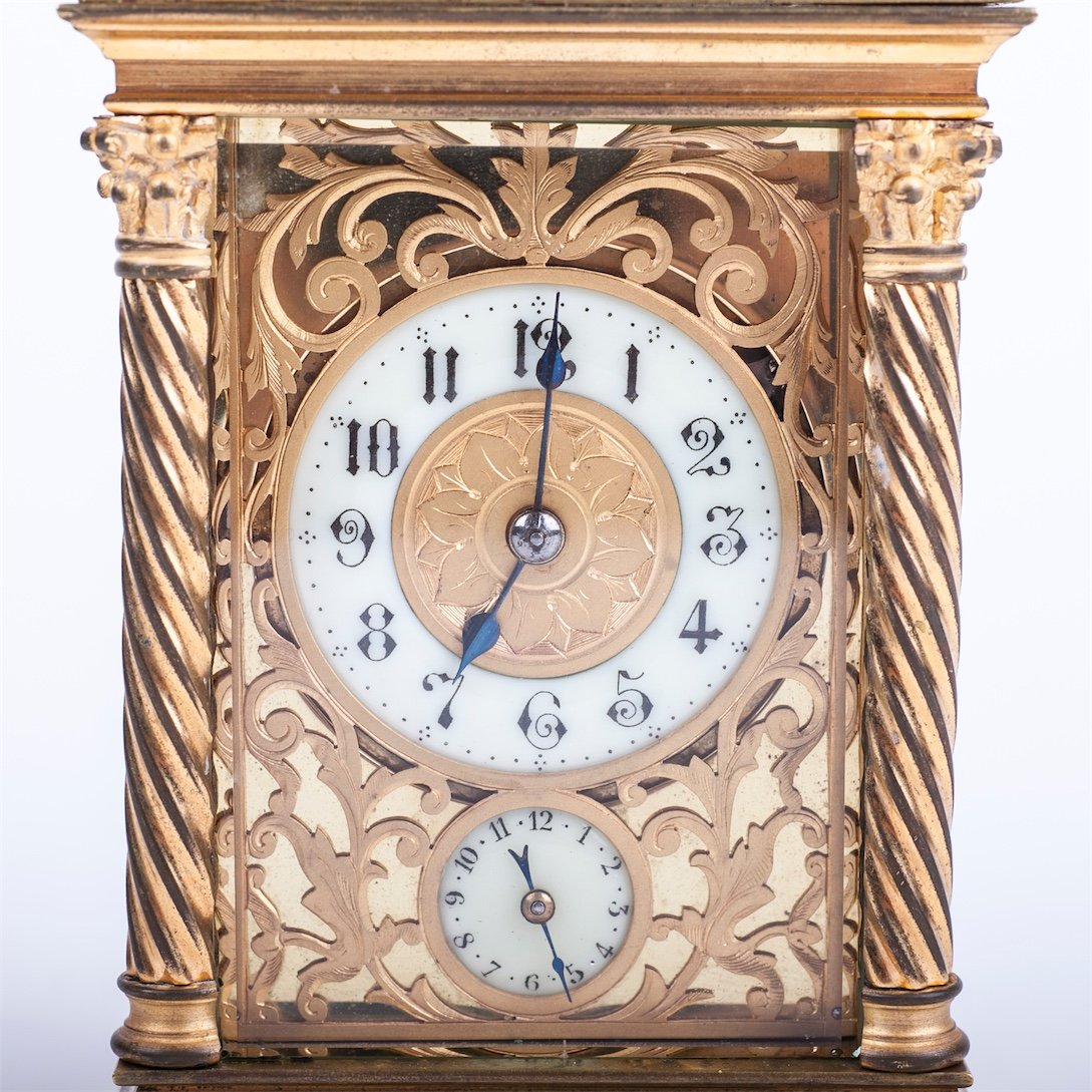 Carriage clock with the key and alarm — image 2