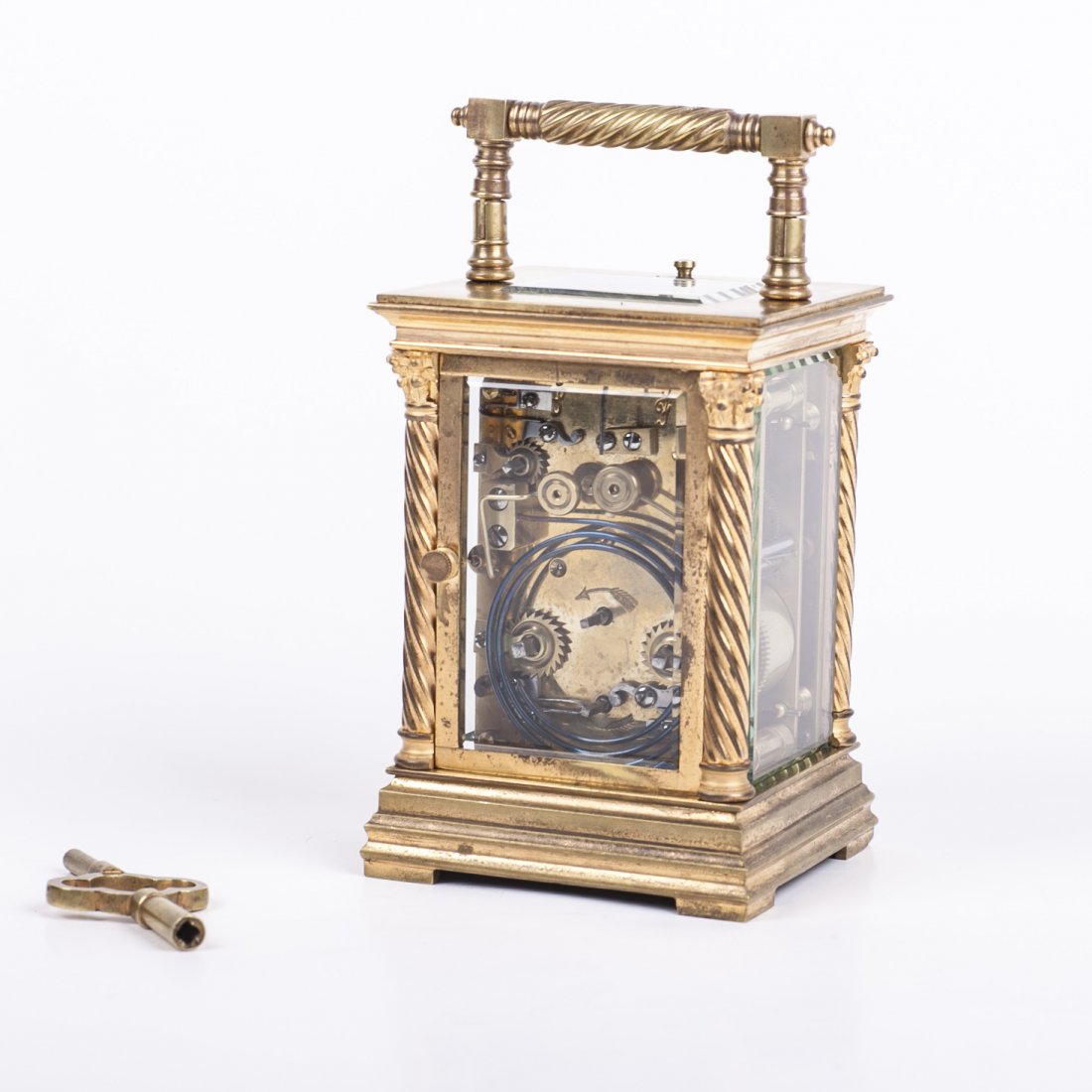 Carriage clock with the key and alarm — image 3