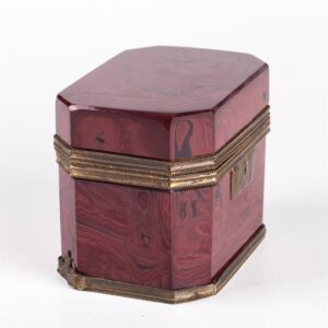 Russian 19th century jasper glass and brass casket — image 2