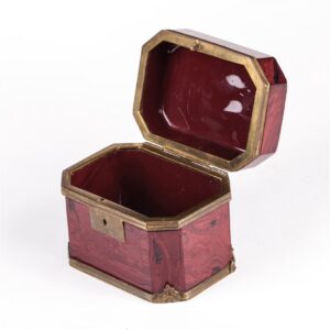 Russian 19th century jasper glass and brass casket — image 5