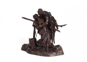 Very rare russian bronze "Farewell at the wattle". — image 1