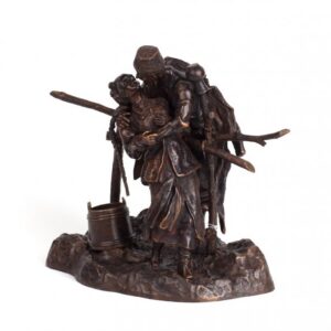 Very rare russian bronze "Farewell at the wattle". — image 1