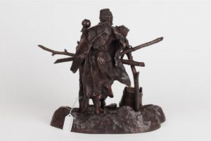 Very rare russian bronze "Farewell at the wattle". — image 3