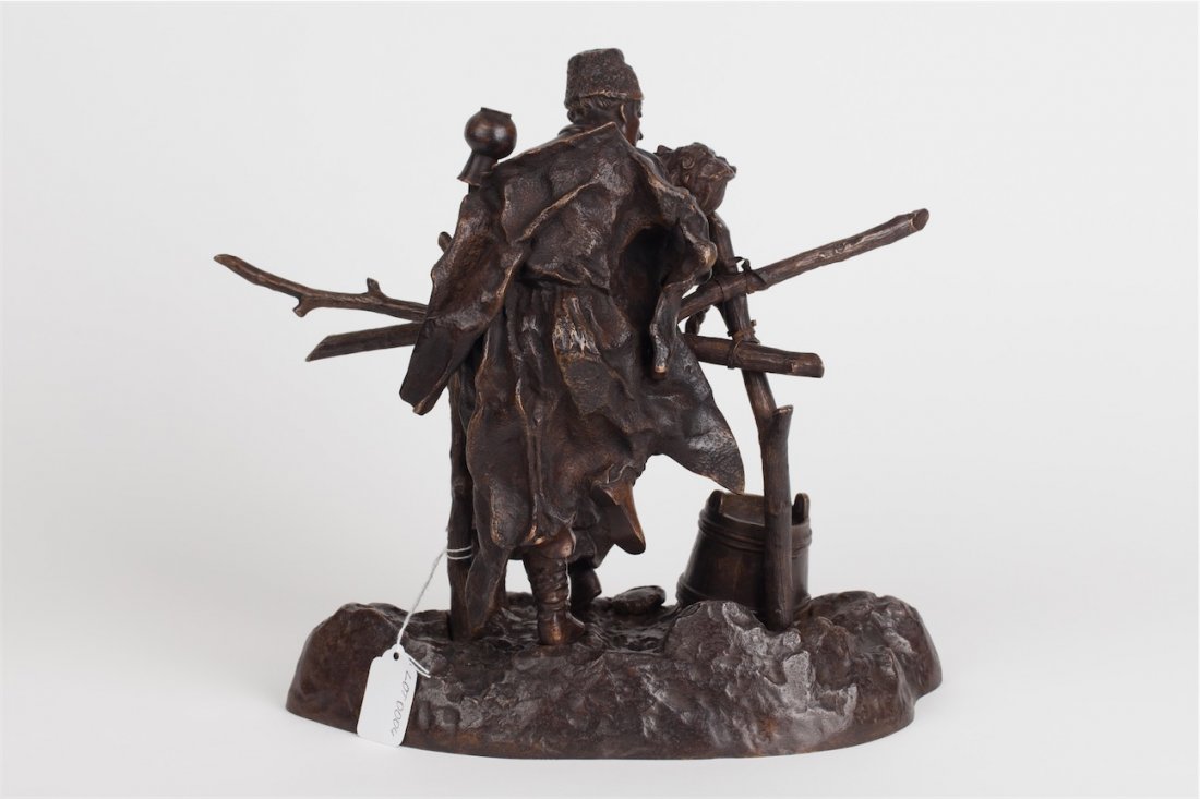 Very rare russian bronze "Farewell at the wattle". — image 3
