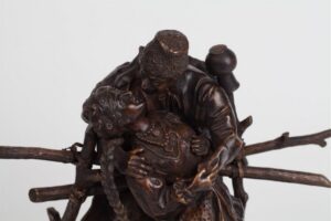 Very rare russian bronze "Farewell at the wattle". — image 4