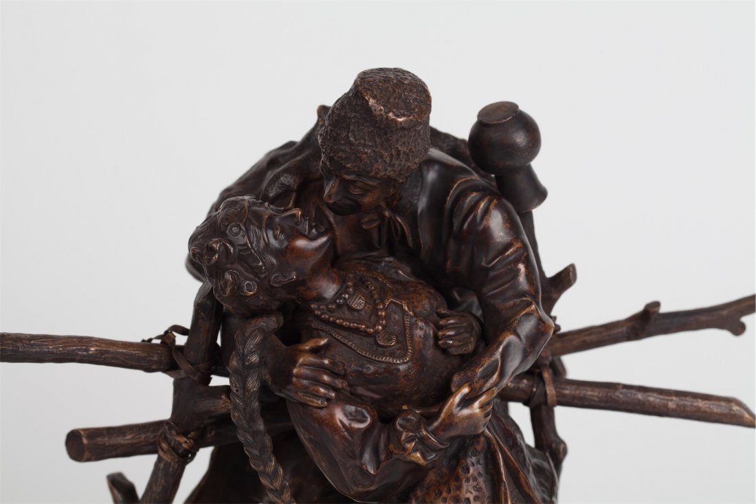 Very rare russian bronze "Farewell at the wattle". — image 4
