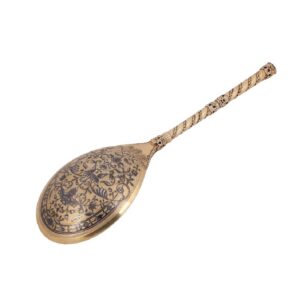 Russian silver-gilt decorative spoon ladle — image 1
