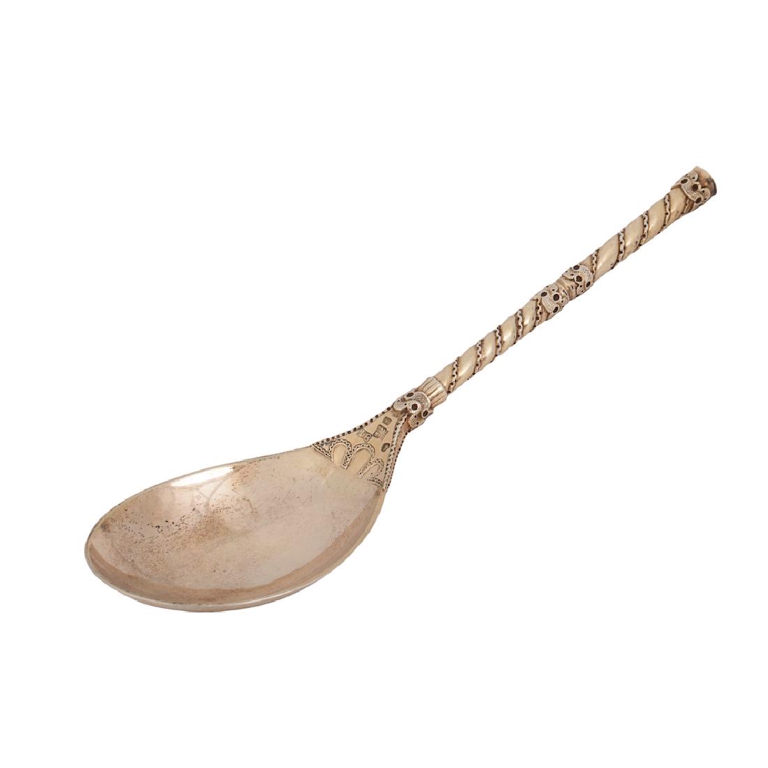 Russian silver-gilt decorative spoon ladle — image 2