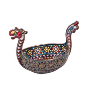 Russian silver and plique-a-jour enamel kovsh — image 2