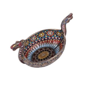 Russian silver and plique-a-jour enamel kovsh — image 3