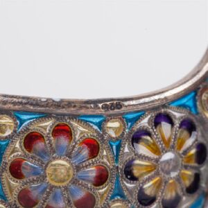 Russian silver and plique-a-jour enamel kovsh — image 5