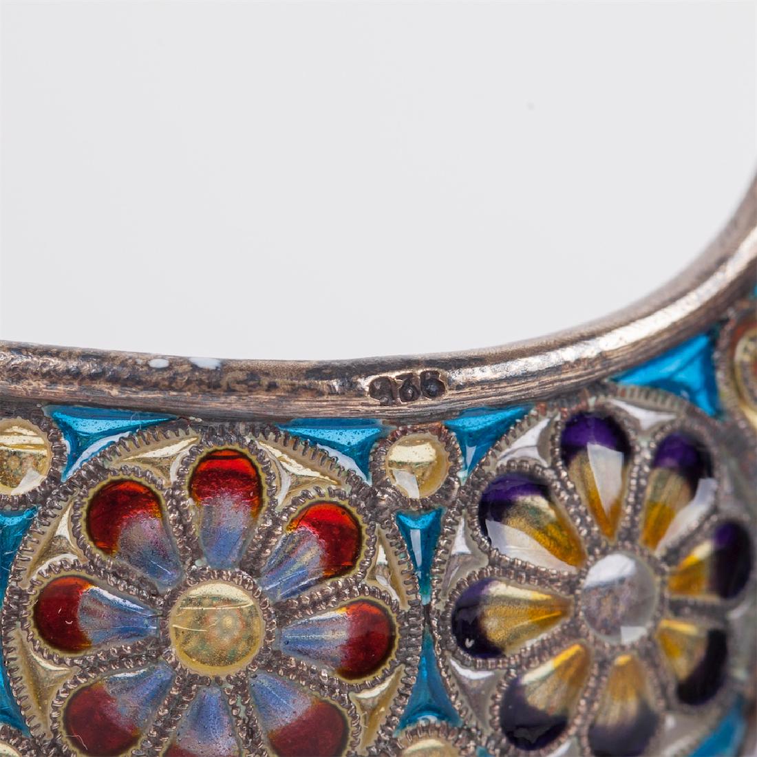 Russian silver and plique-a-jour enamel kovsh — image 5