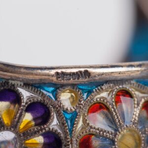 Russian silver and plique-a-jour enamel kovsh — image 6