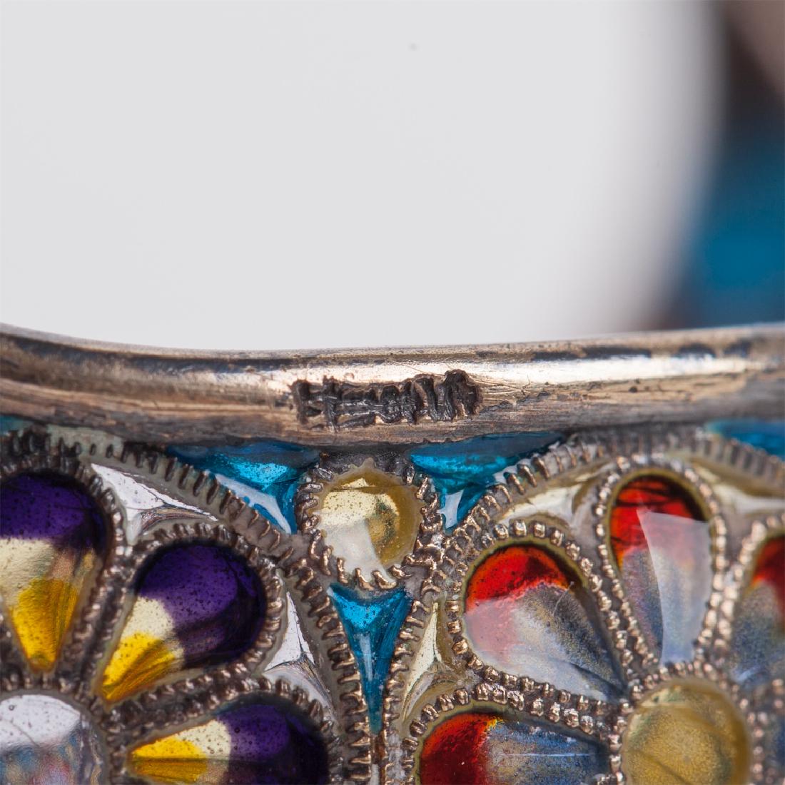 Russian silver and plique-a-jour enamel kovsh — image 6