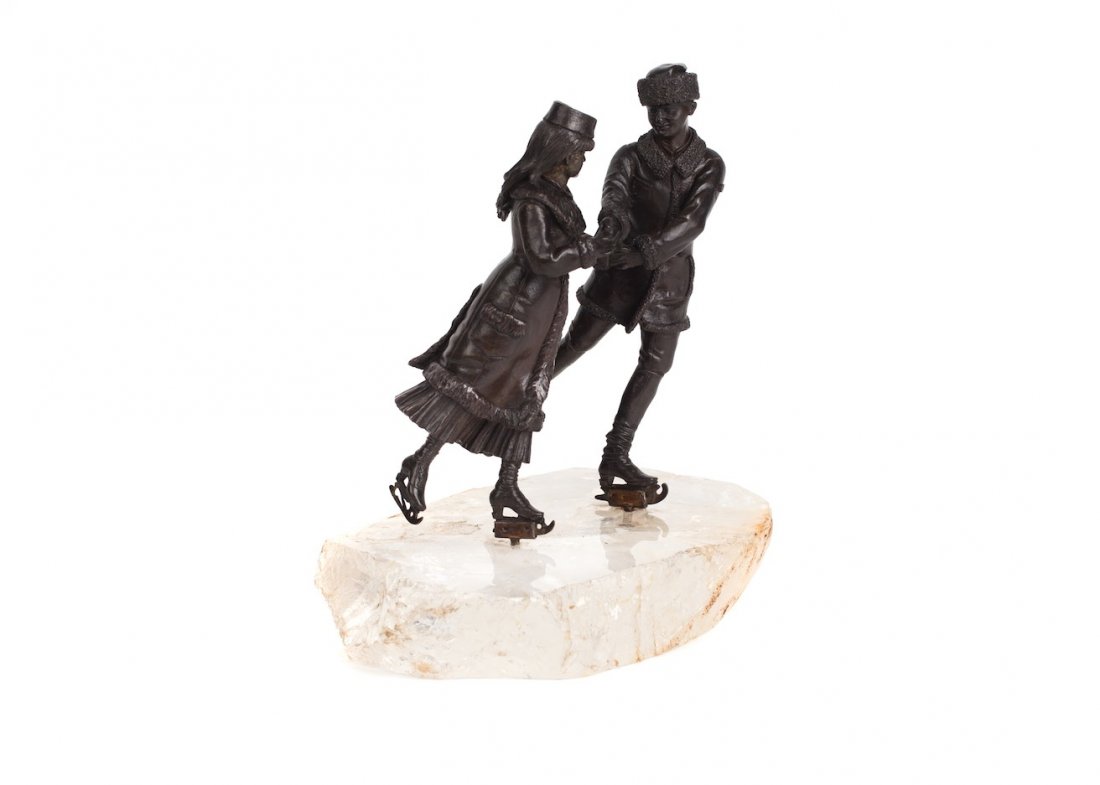Very rare russian bronze "Ice Skating". — image 1