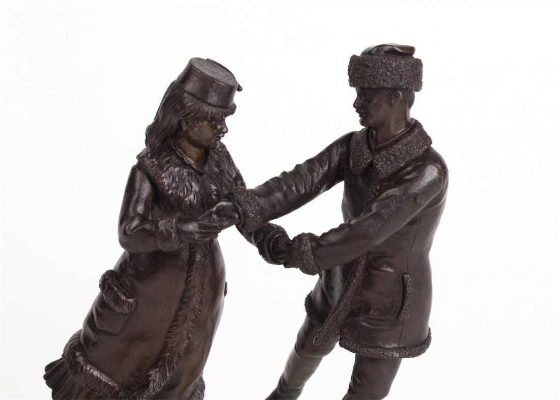 Very rare russian bronze "Ice Skating". — image 5