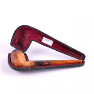 Antique smoking pipe with amber in case. — image 1
