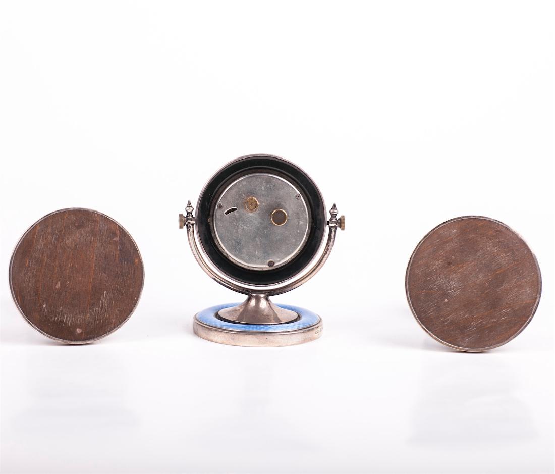 English cabinet desk clock with 2 candlesticks — image 3