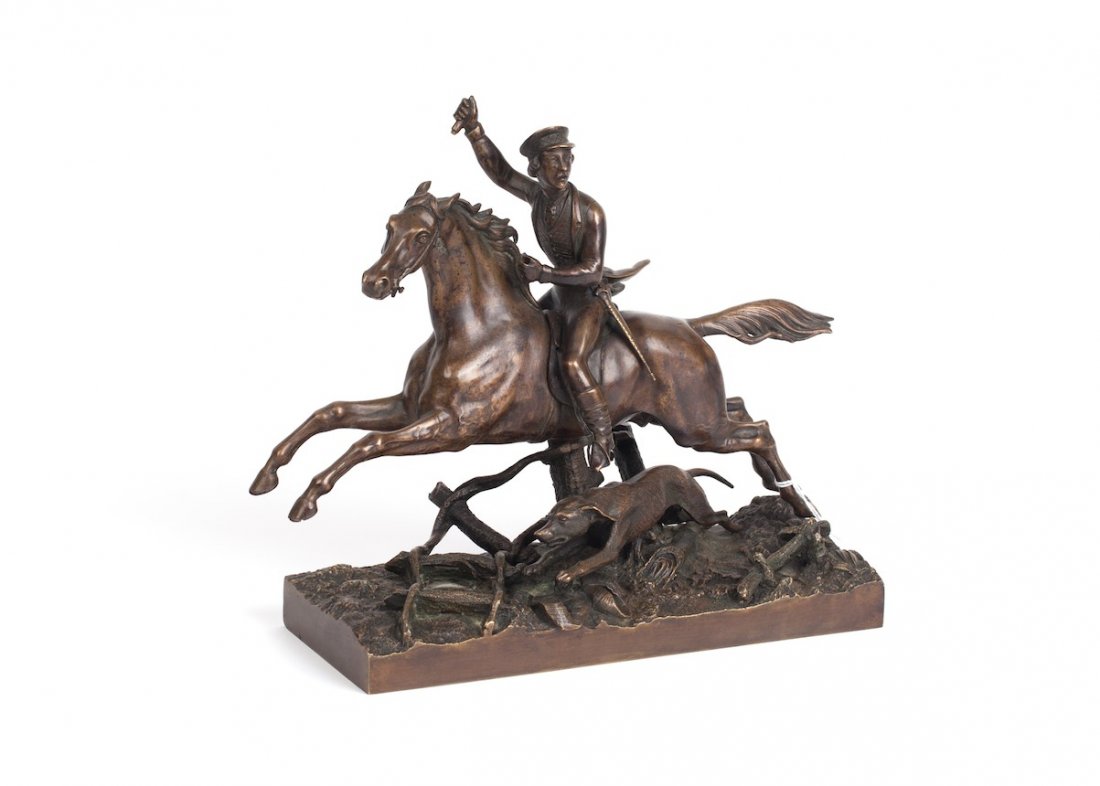 Rare Russian bronze "Hunting". — image 1