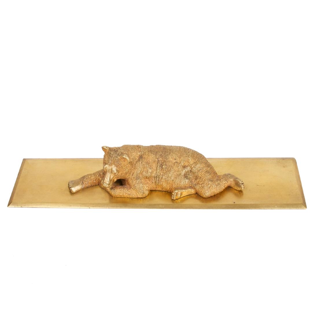 Russian gilt bronze paperweight «Lying bear» — image 2