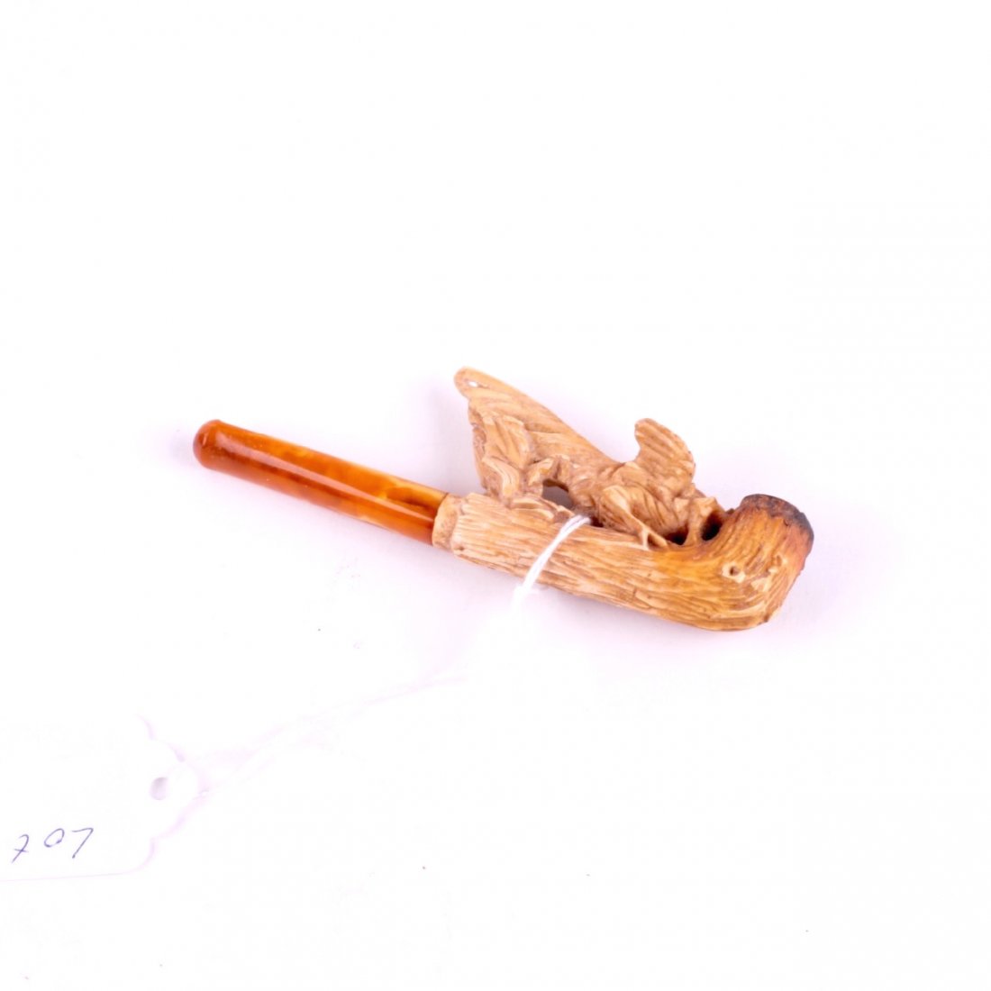 Antique smoking pipe with amber in case. — image 2
