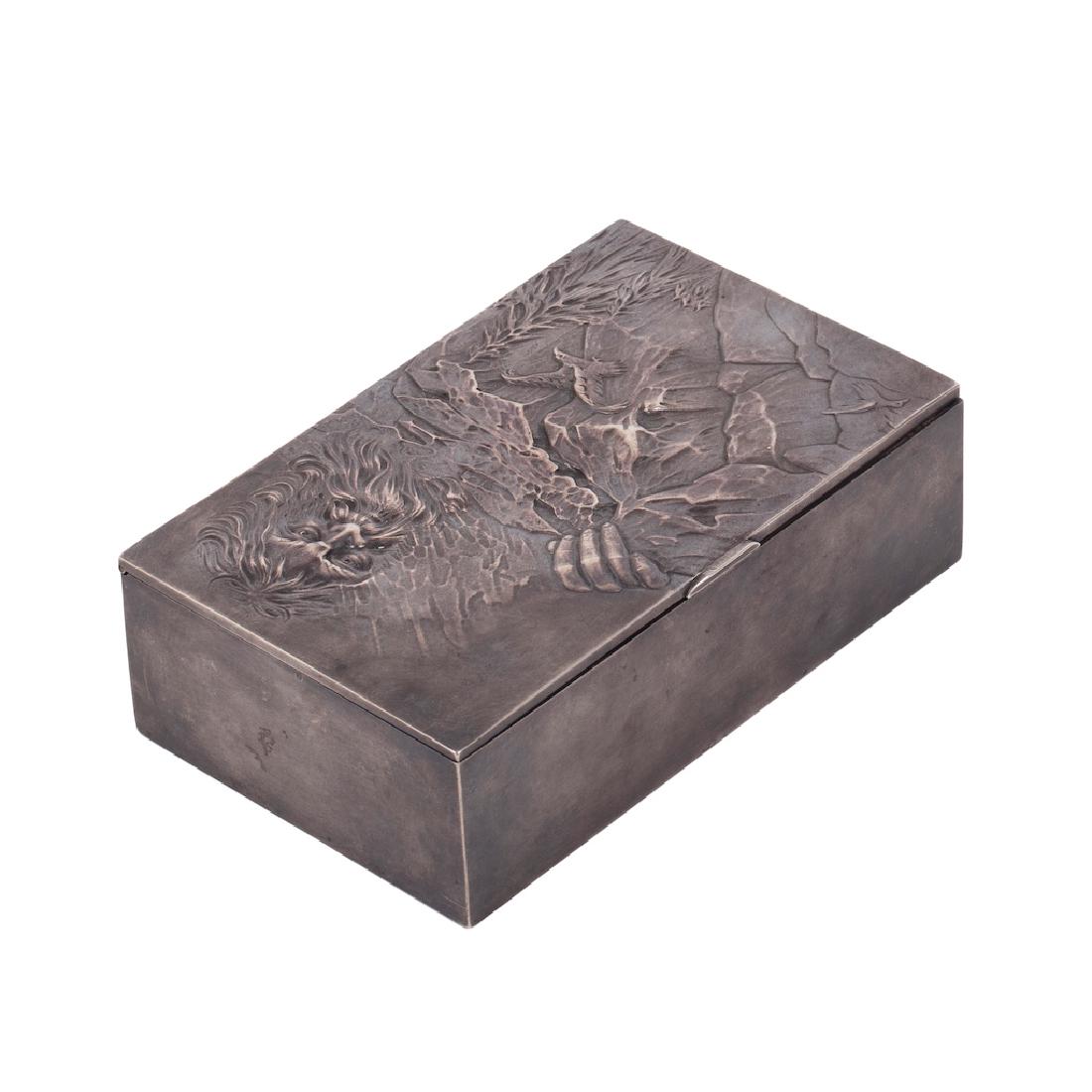 Russian cast silver-gilt cigar humidor — image 2