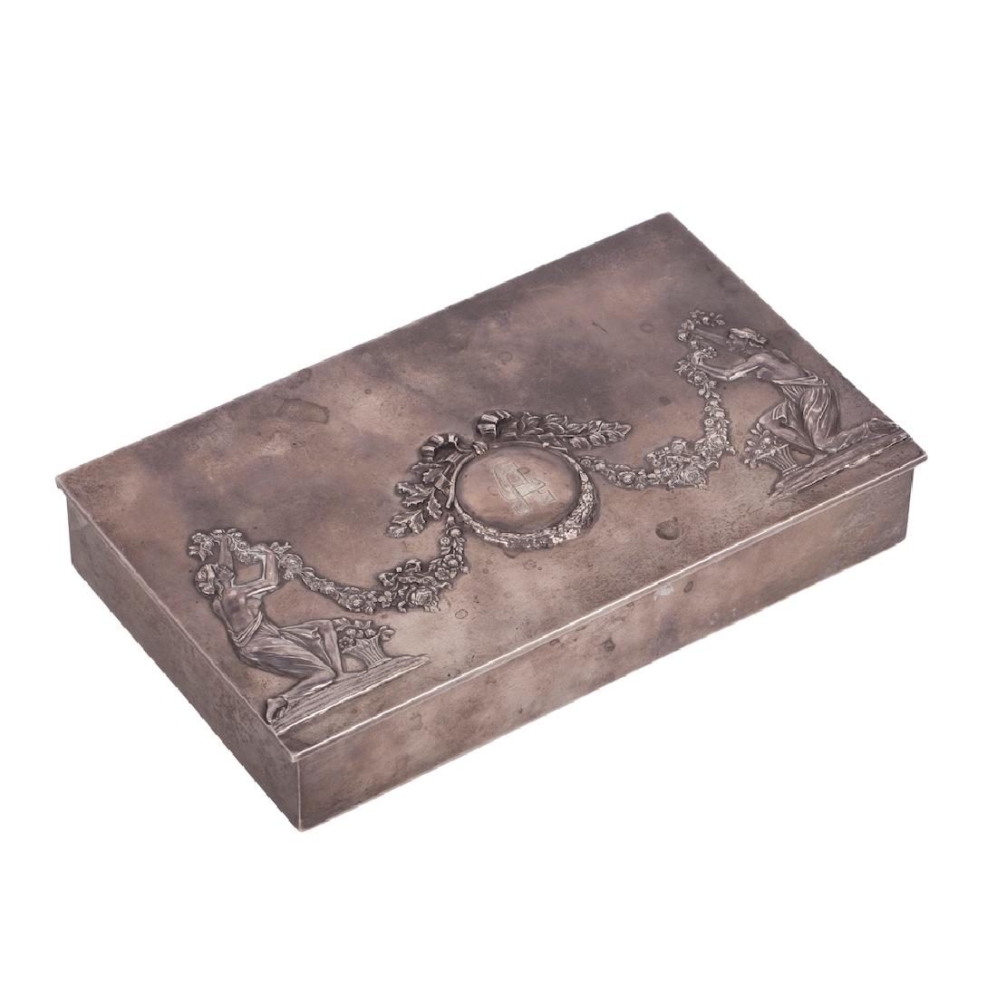 Russian cast silver-gilt cigar humidor — image 1