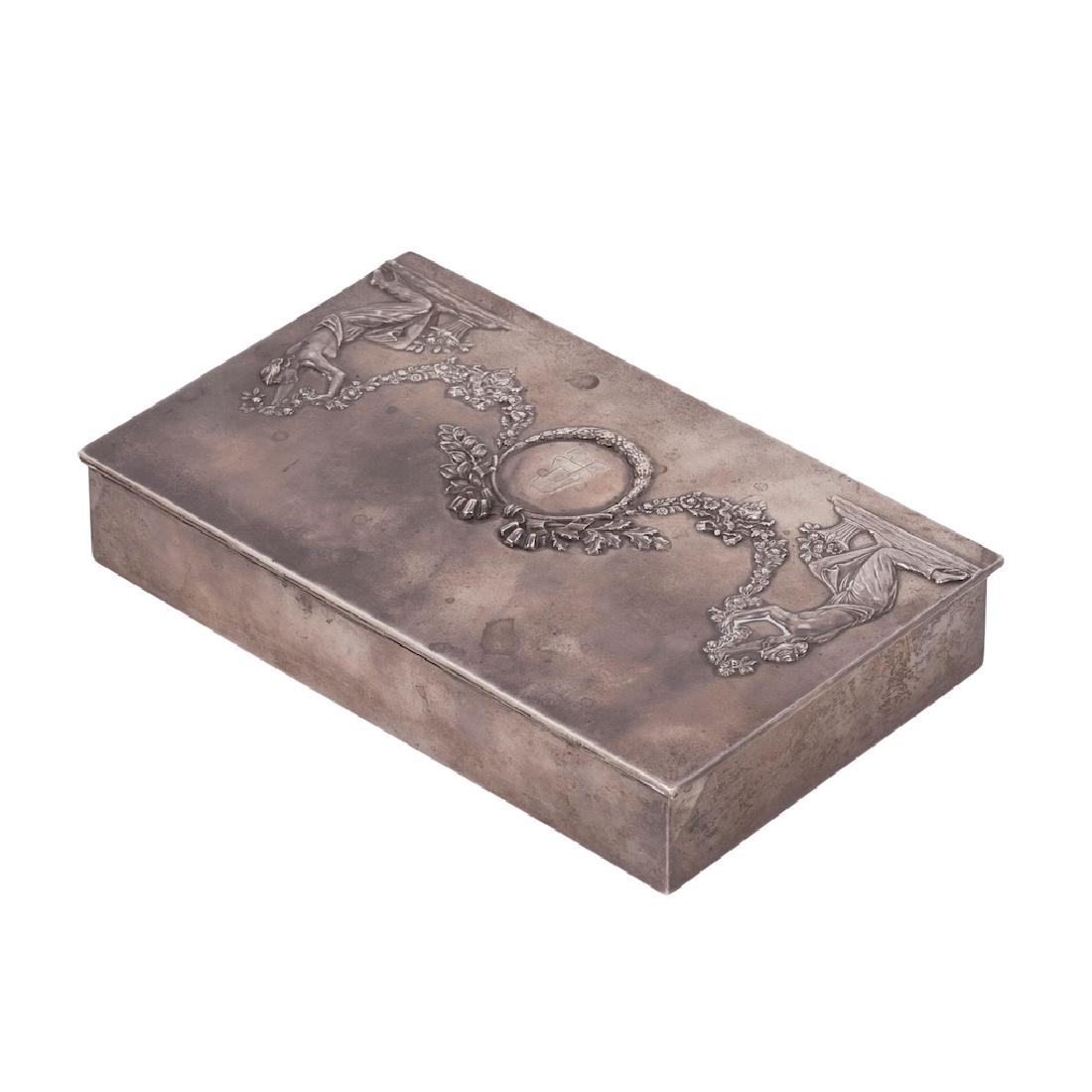 Russian cast silver-gilt cigar humidor — image 2