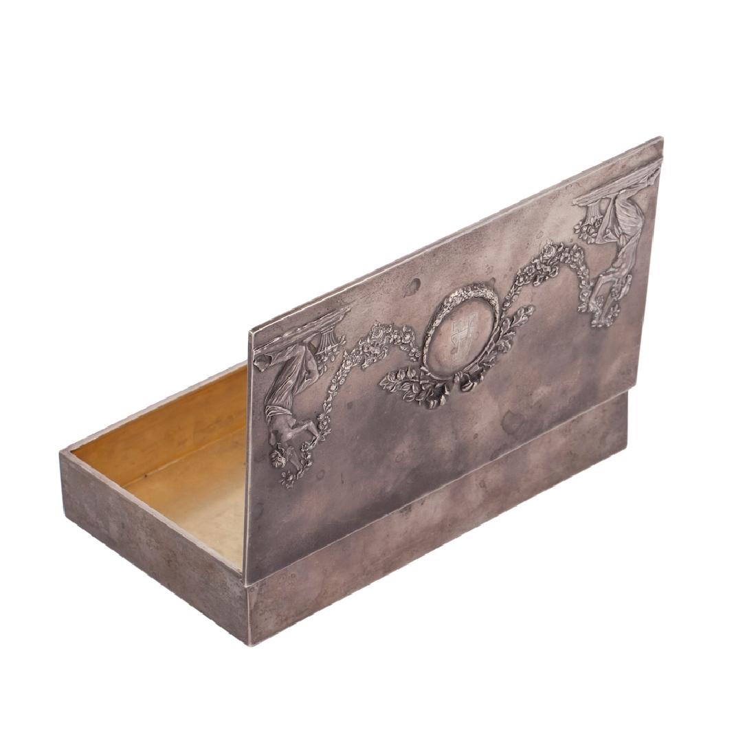 Russian cast silver-gilt cigar humidor — image 3